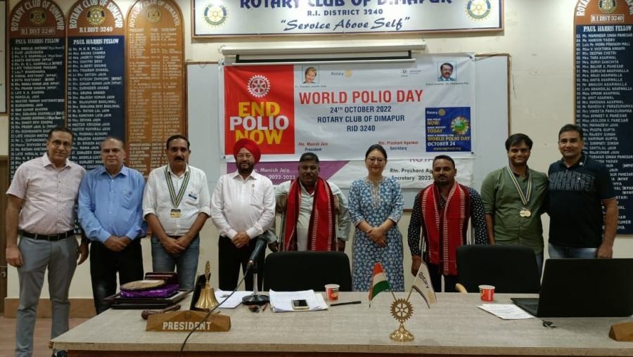 Dr Rebecca Y Sema, District Immunization officer, Dimapur with others during the World Polio Day event organised by Rotary Club of Dimapur on October 24.